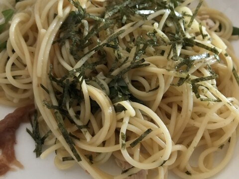 ささみと大葉の和風パスタ☆梅肉を添えて